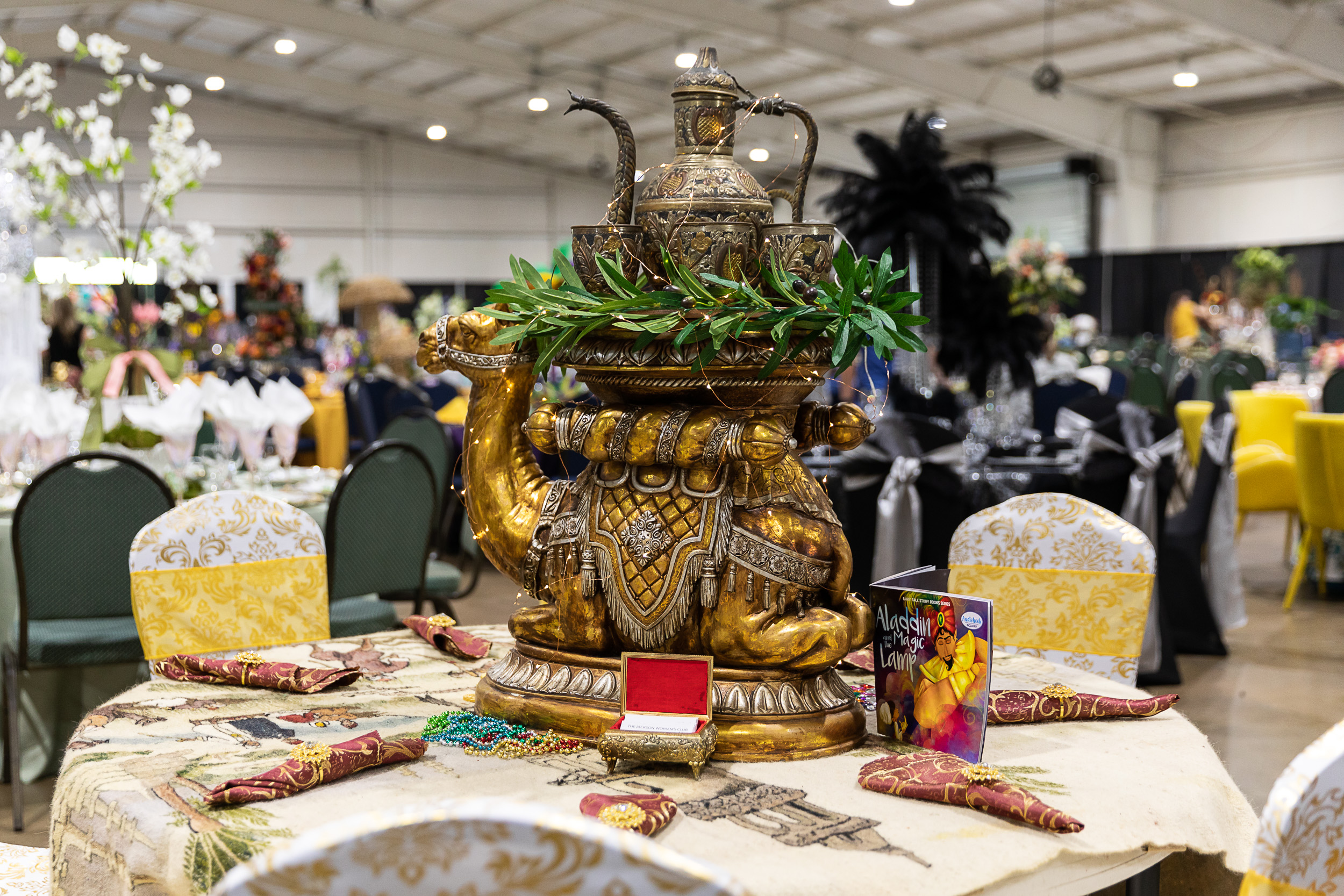 An Aladdin-themed table.